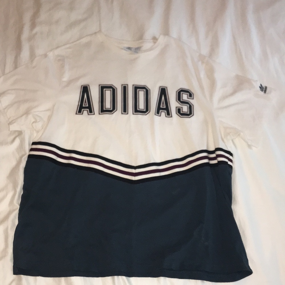 Adidas red, white, and green T-shirt